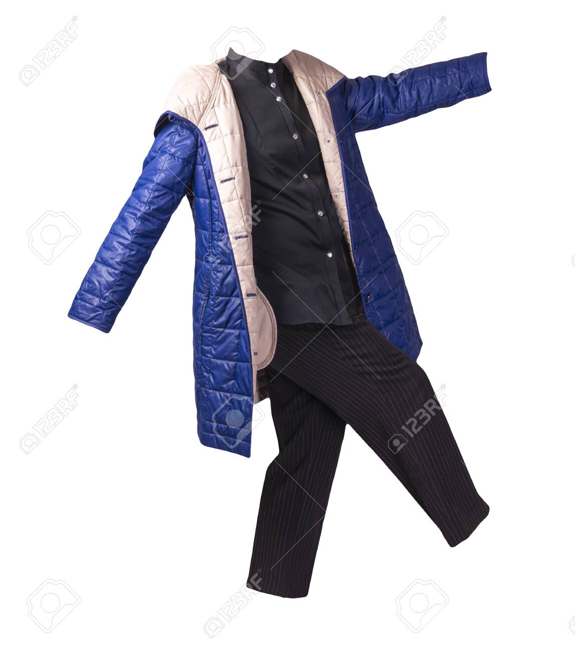 womens blue and white striped pants