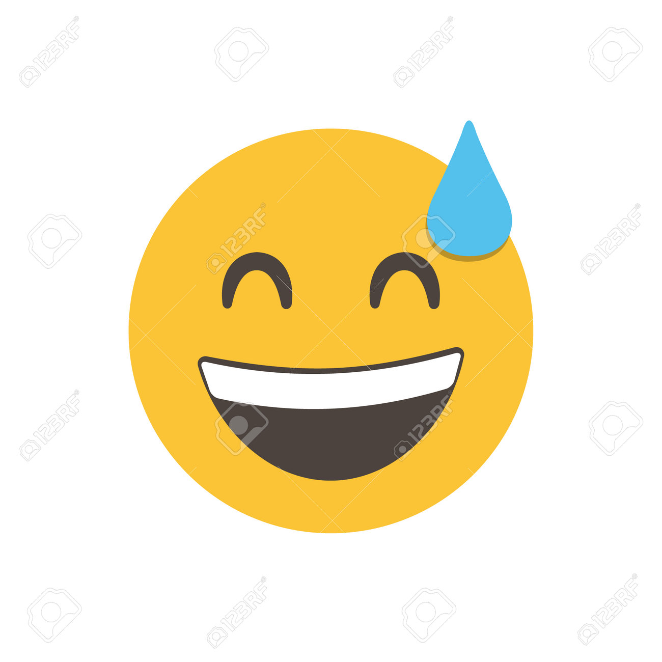 Puh Emoji, Grinsendes Gesicht Mit Schweiß, Relief-Emoji. Lustiger ..., حجم الصورة 1300x1300