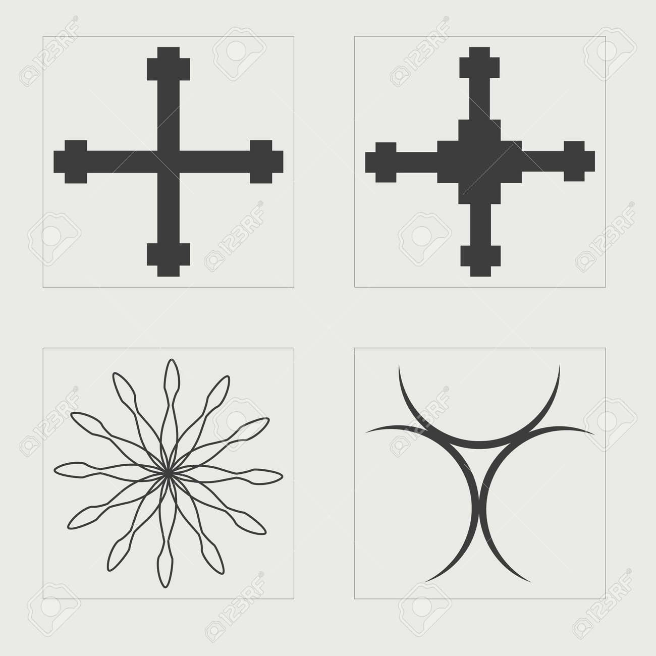 Y2k Style Symbols And Design Elements Collection Of Abstract And