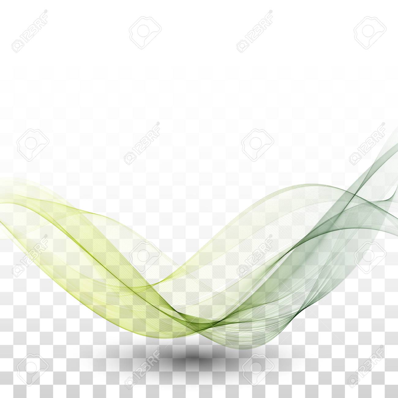 abstract wave background green wave of smoke on a transparent green wave background