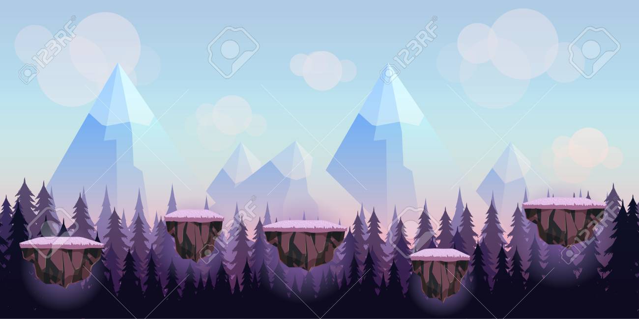 Cartoon Game Background , Seamless Background For Games Mobile Applications  And Computers. Vector Illustration For Your Design Royalty Free SVG,  Cliparts, Vectors, And Stock Illustration. Image 78544920.