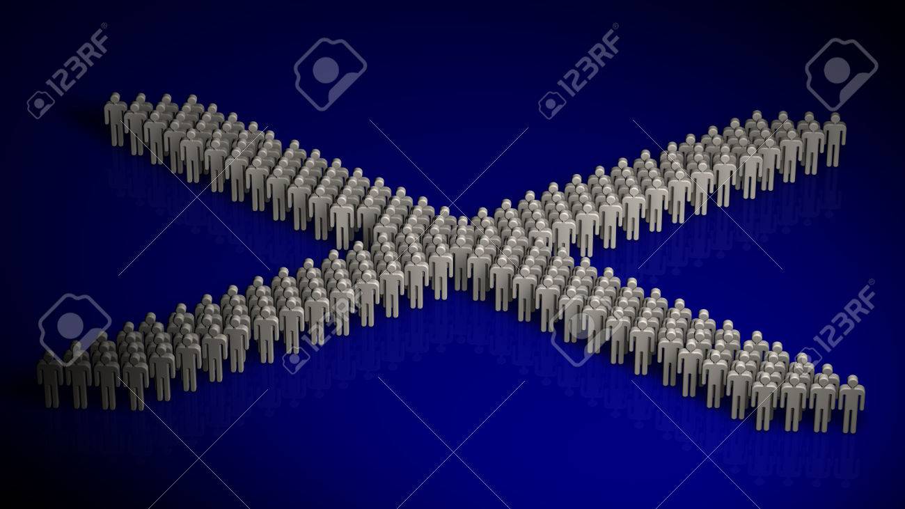 Group of 3D people forming a frontal view of Scottish flag. Independence vote. Scottish Flag. - 31392091 Group of 3D people forming a frontal view of Scottish flag. Independence vote. Scottish Flag. - 31392091