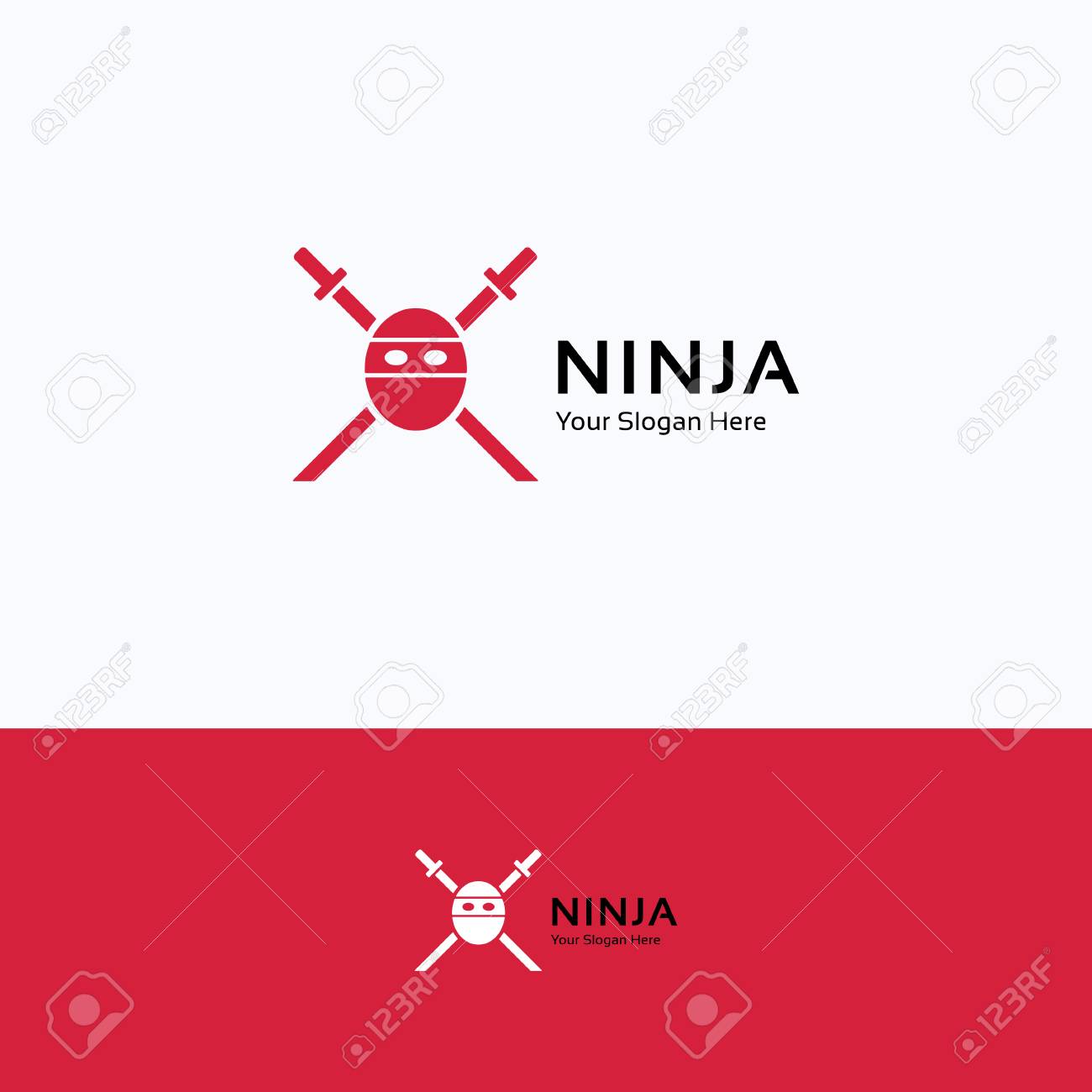 忍者文字サムライの顔アイコンのイラスト素材 ベクタ Image