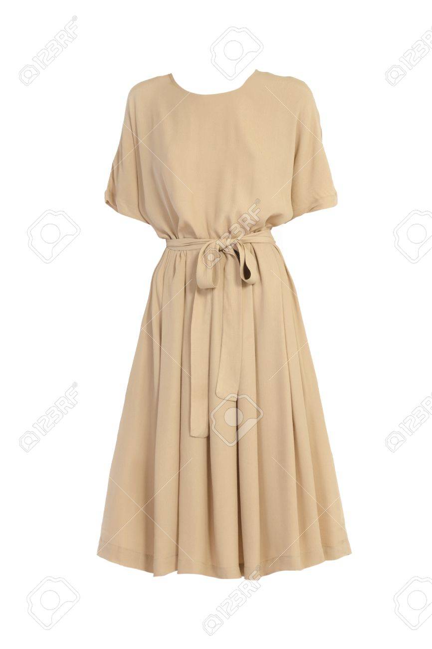 beige dress isolated on white