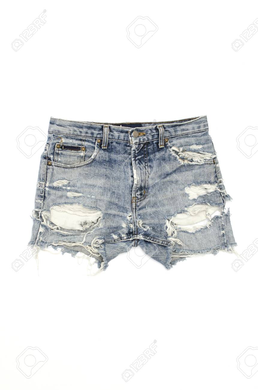 short destroyed jeans