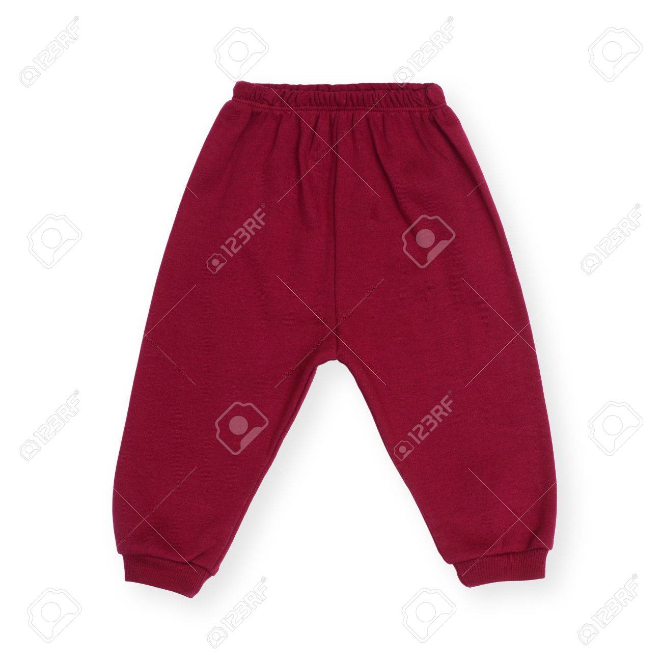 Pantalones De Los Deportes De Los Ninos Rojos Aislados En Blanco