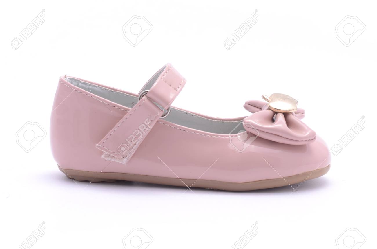 Kinderen Roze Schoen Geïsoleerd Op Wit Royalty Vrije Foto Kinderen Roze Schoenen Geïsoleerd Op Wit Royalty Vrije Foto