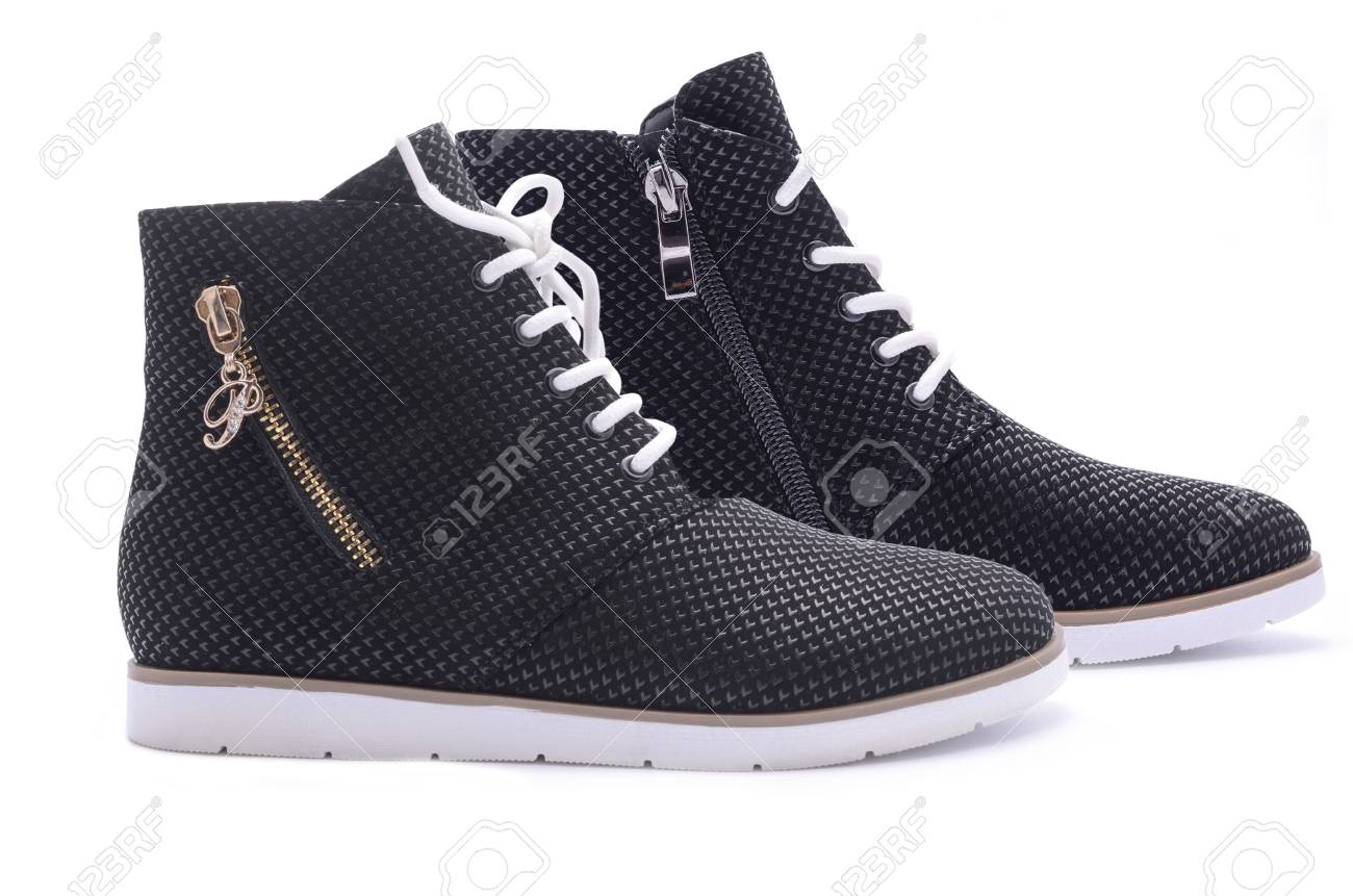 black boots white laces