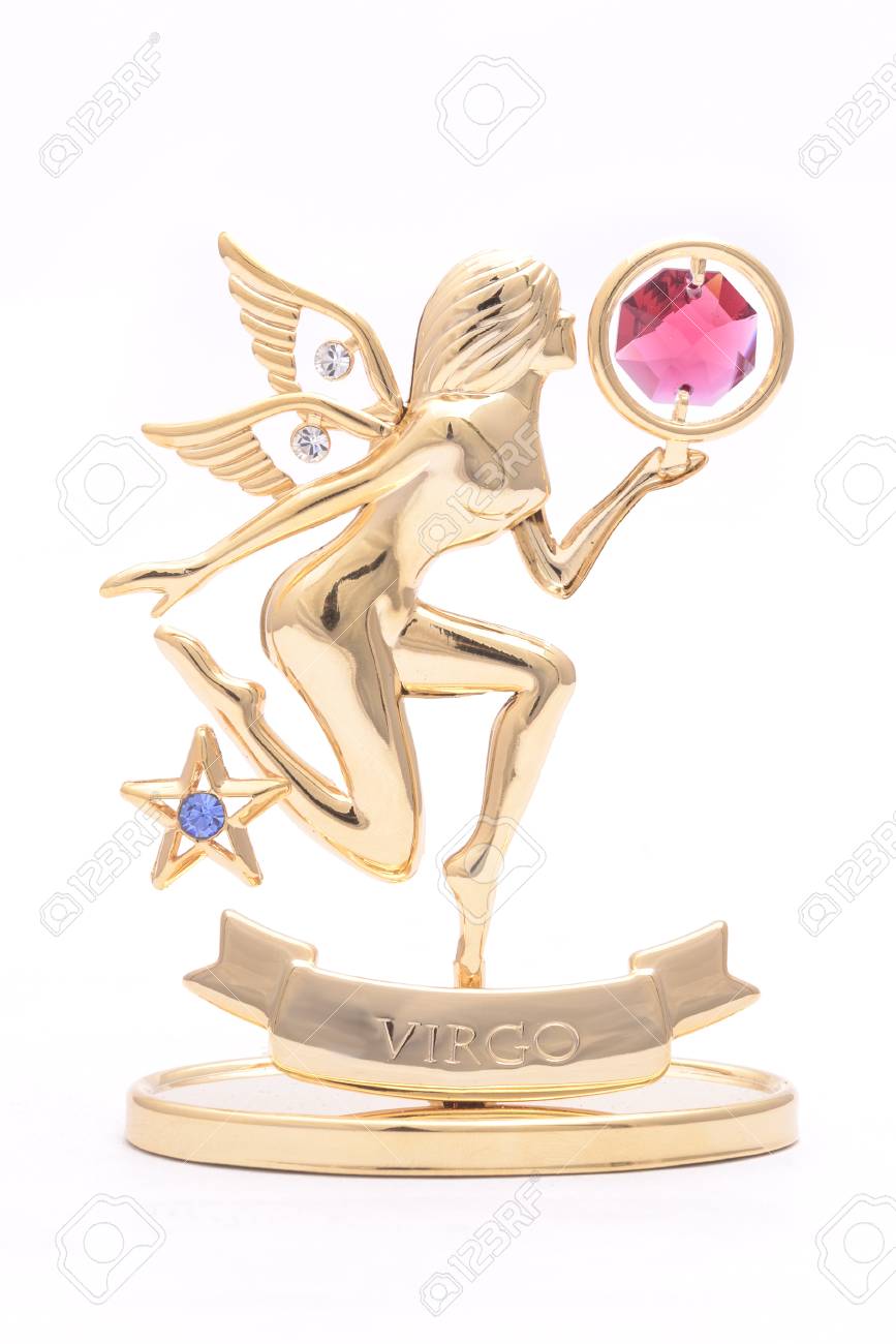 金色の妖精置物白で隔離 の写真素材 画像素材 Image