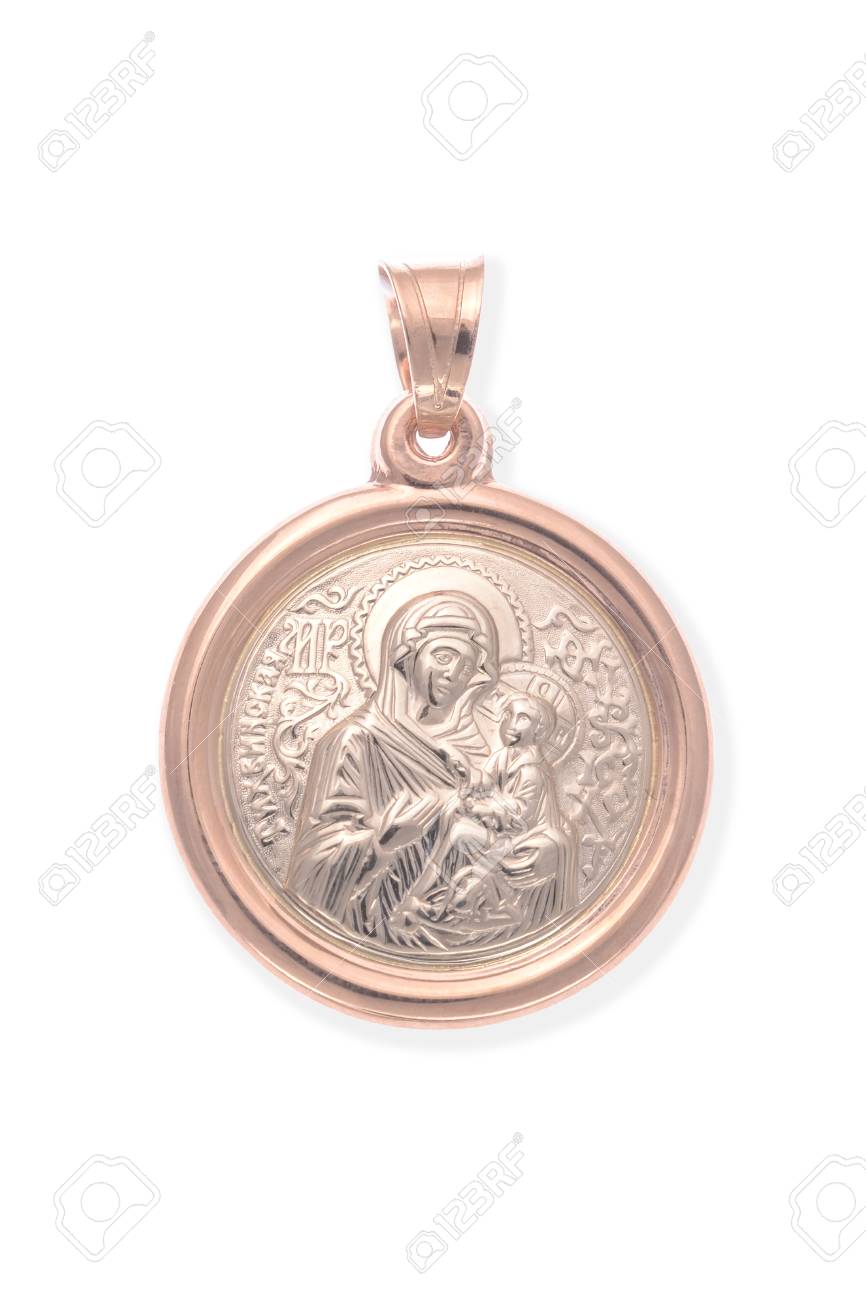 virgin mary gold medallion