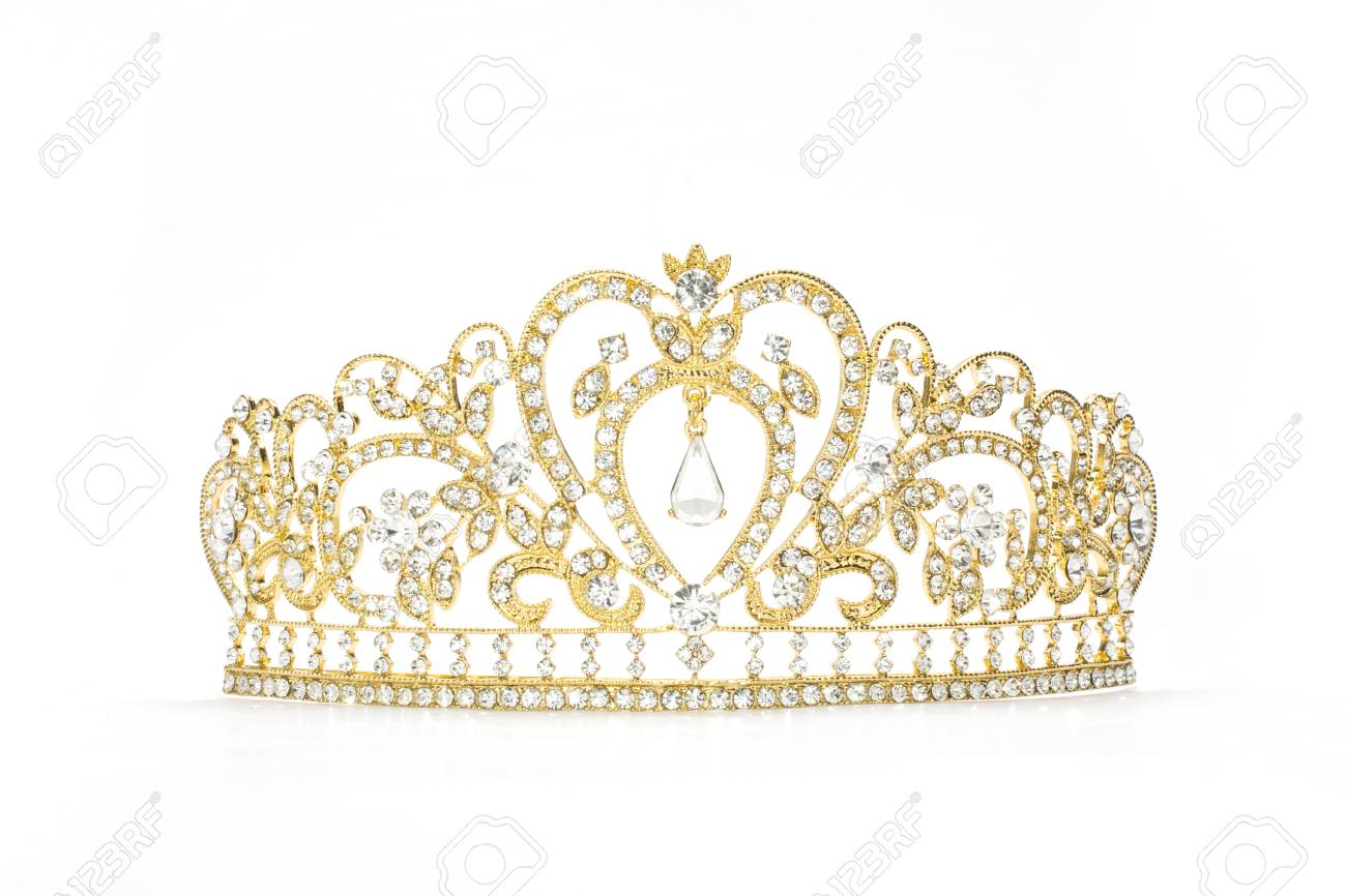 白地に金色の冠 の写真素材 画像素材 Image
