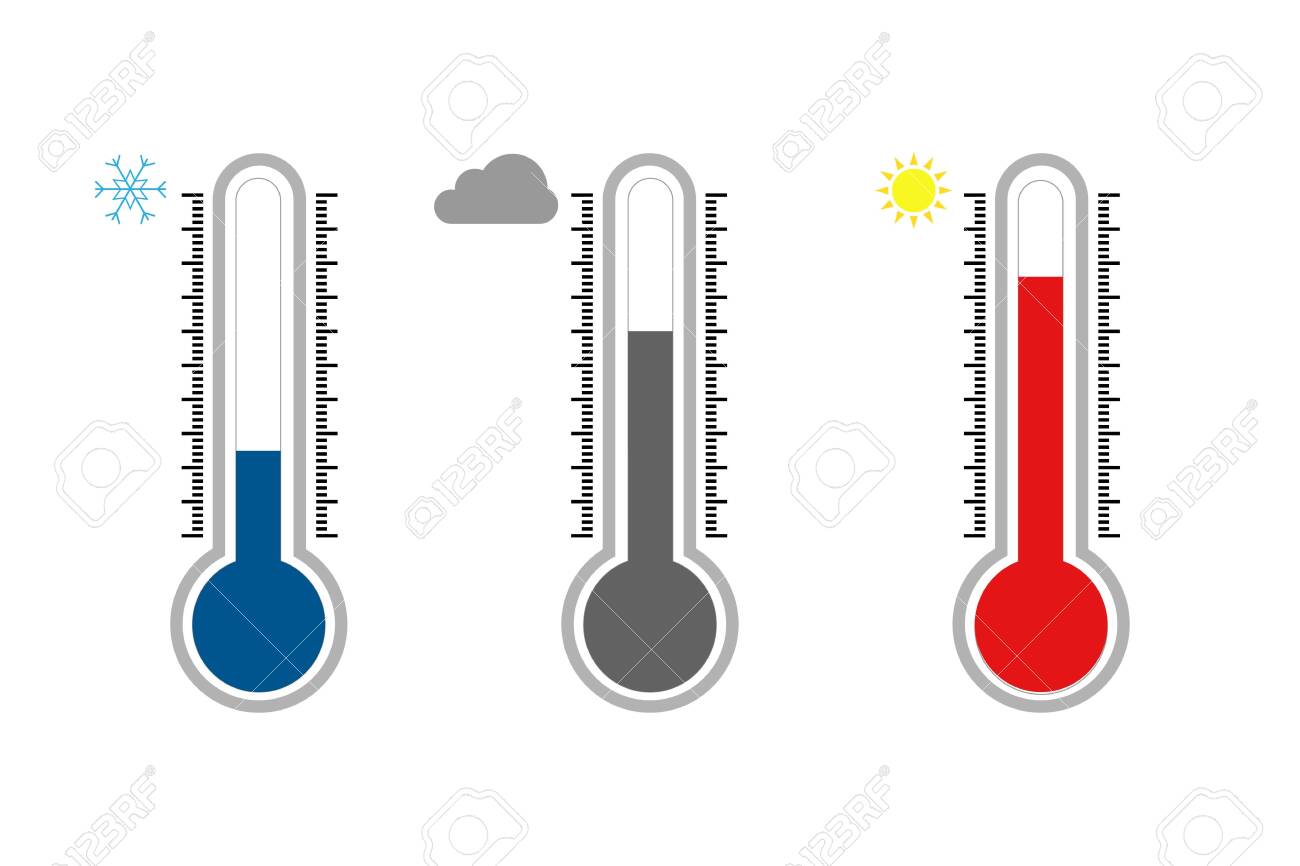 Temperature Icon Set In Flat Style Thermometer Symbol Isolated Vector Illustration Royalty Free Cliparts Vectors And Stock Illustration Image 146137659