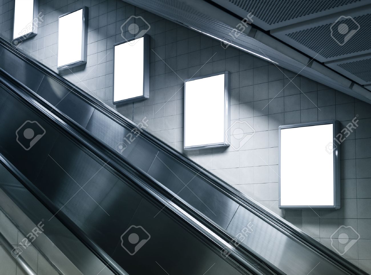 Download Mock Up Poster Ads At Escalator Side In Subway Station Stock Photo Picture And Royalty Free Image Image 42035301 Yellowimages Mockups