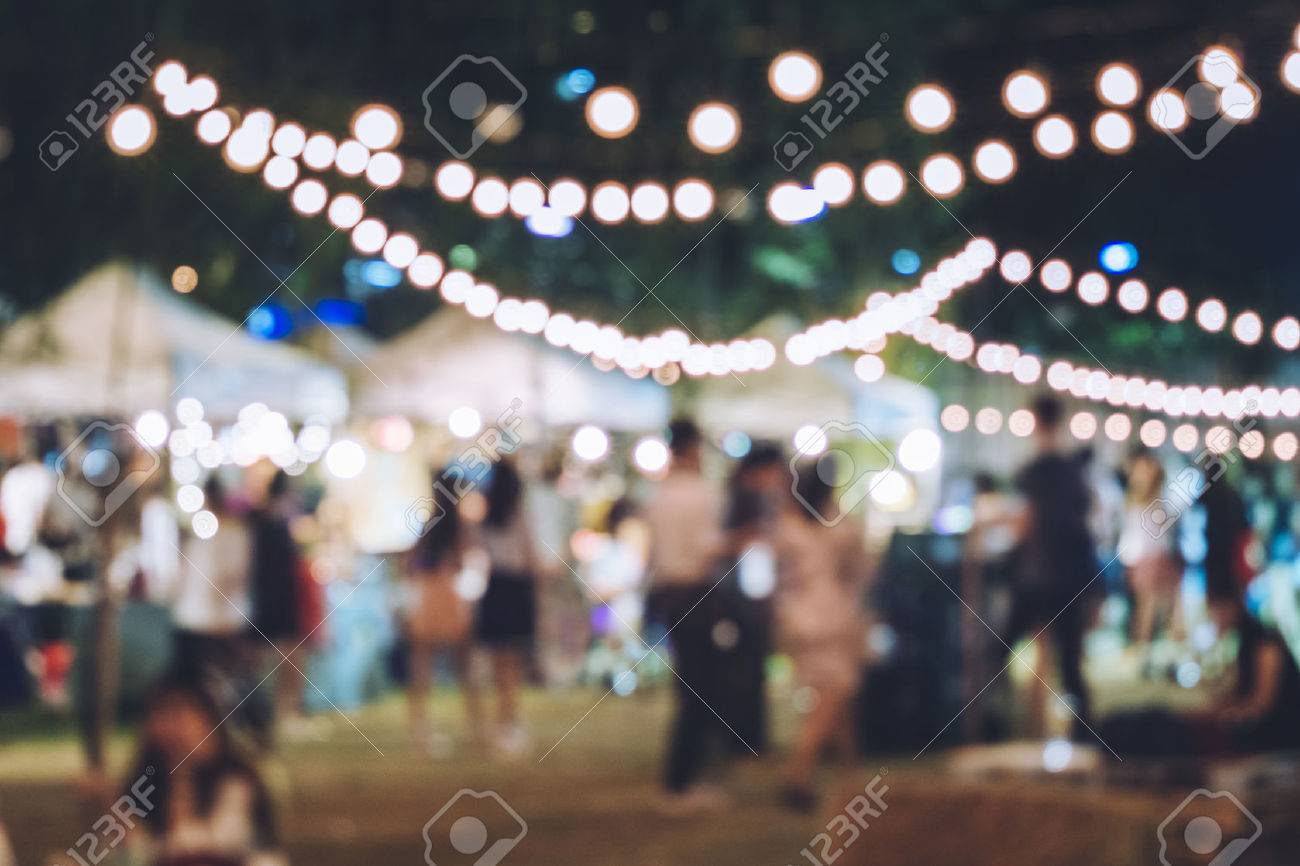 Festival Event Party with Hipster People Blurred Background - 64839527 Festival Event Party with Hipster People Blurred Background - 64839527