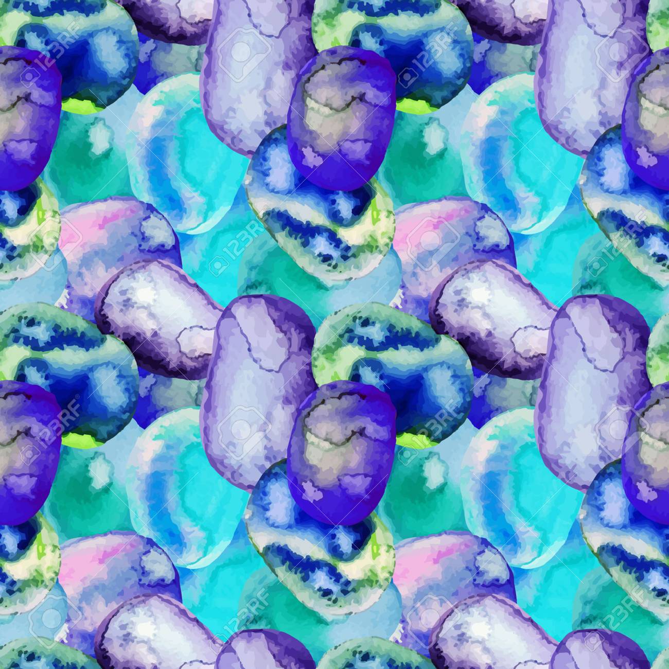 Vector Seamless pattern of watercolor blue , green , violet spots . Rainbow wallpaper. Cool print. Modern design. Creative style Handmade - 69214134 Vector Seamless pattern of watercolor blue , green , violet spots . Rainbow wallpaper. Cool print. Modern design. Creative style Handmade - 69214134