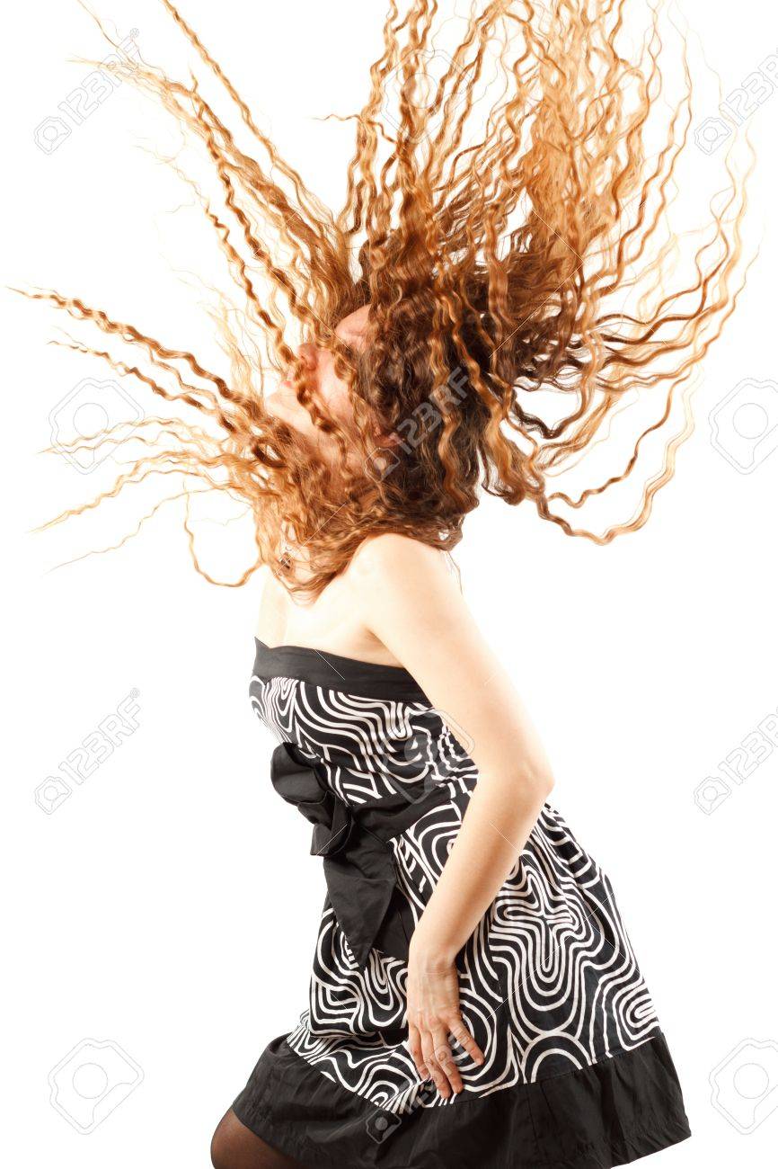 このシリーズでは私のポートフォリオの背景のロシア美人振動ヘッド白に長い髪 の写真素材 画像素材 Image