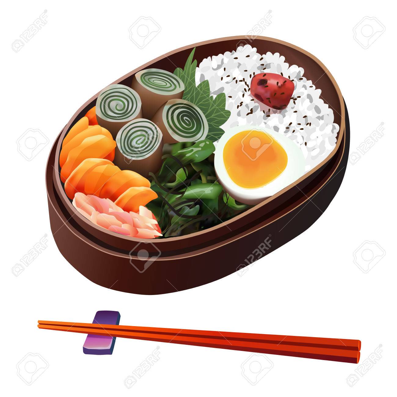 食品イラスト 白い背景に分離された日本の食べ物イラスト の写真素材 画像素材 Image