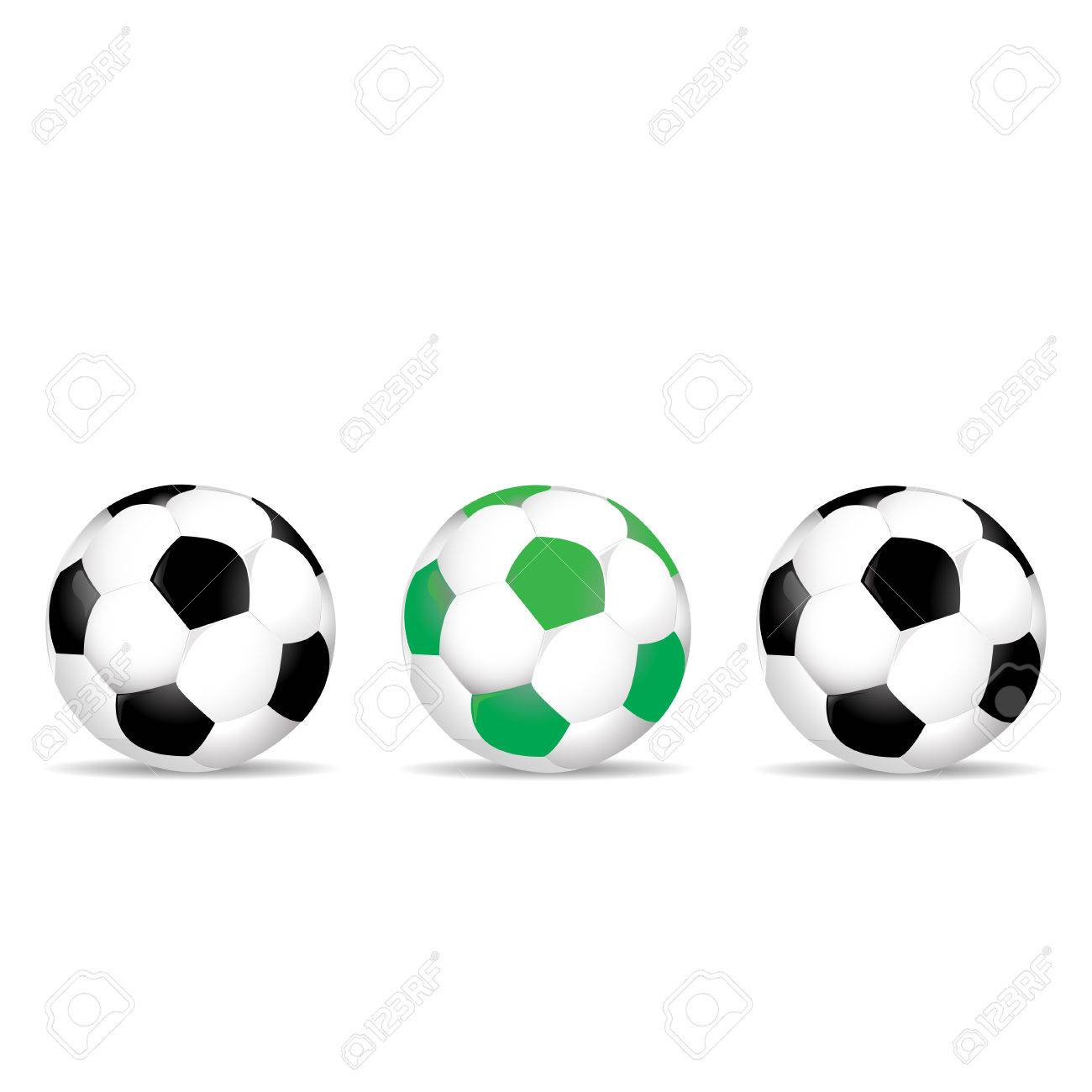 色のサッカー ボールのベクトル図のセットのイラスト素材 ベクタ Image