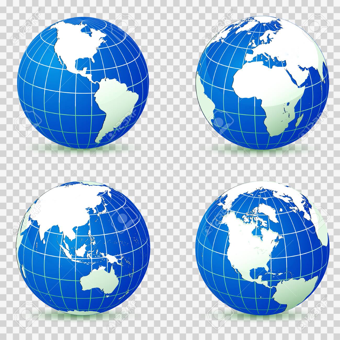 様々 な角度のベクトル図から地球 のイラスト素材 ベクタ Image