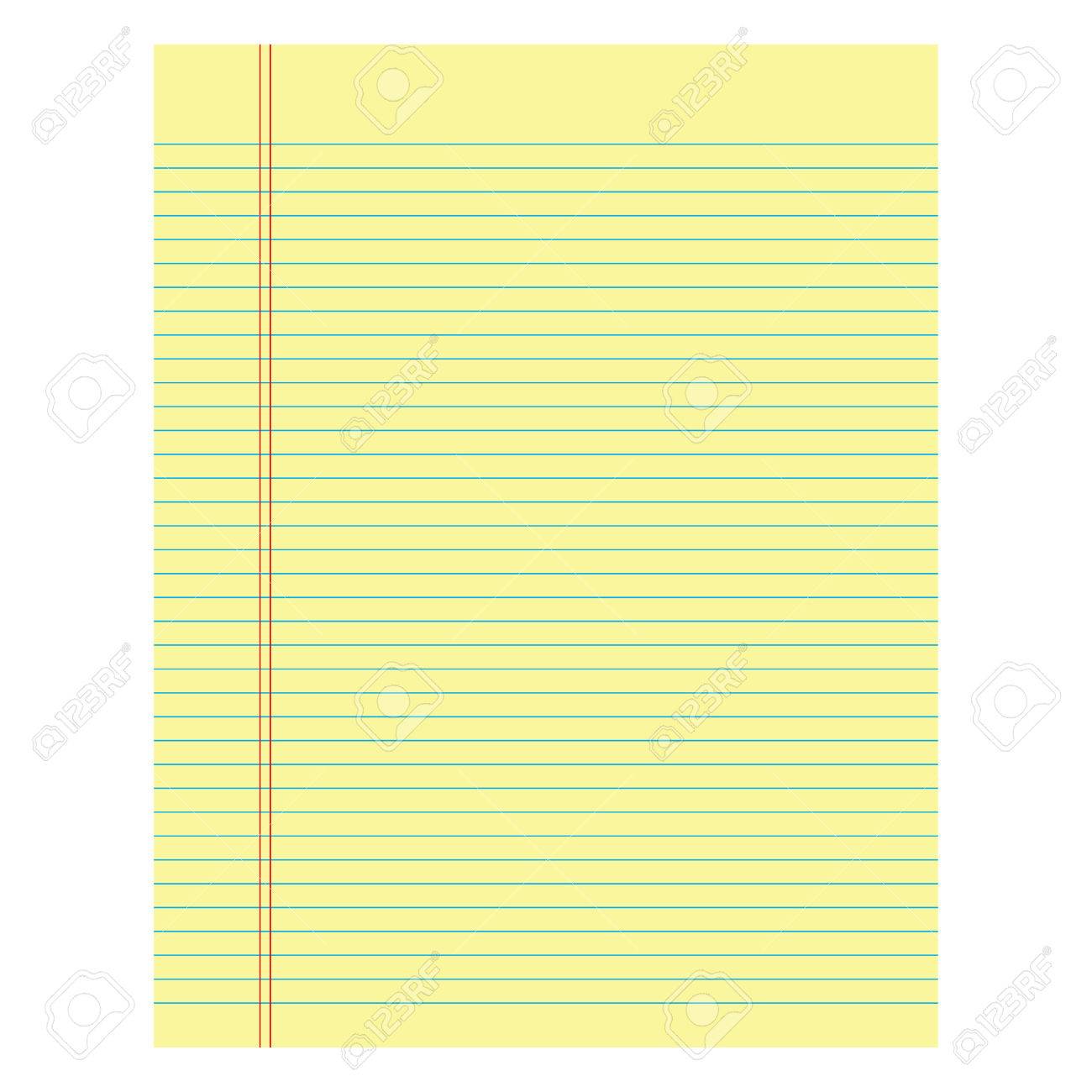 notebook paper yellow colored on a white background royalty free
