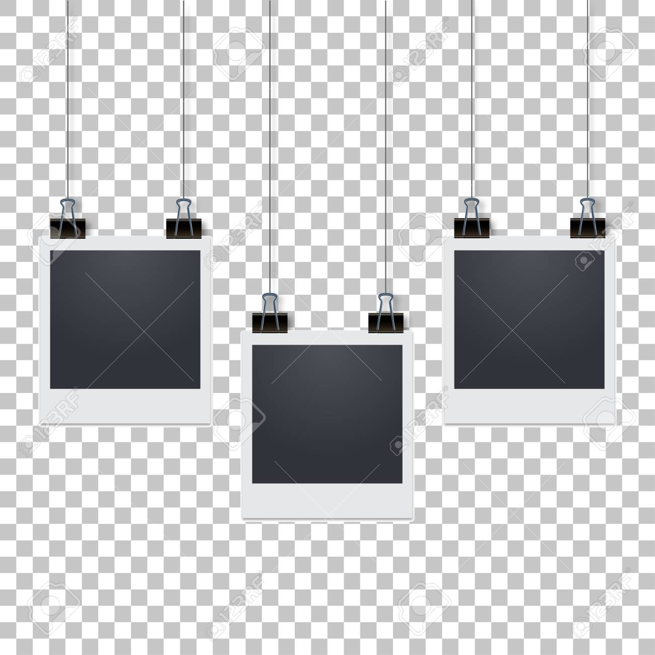 スタイリッシュな影と空白のフォト フレームをぶら下げ のイラスト素材 ベクタ Image