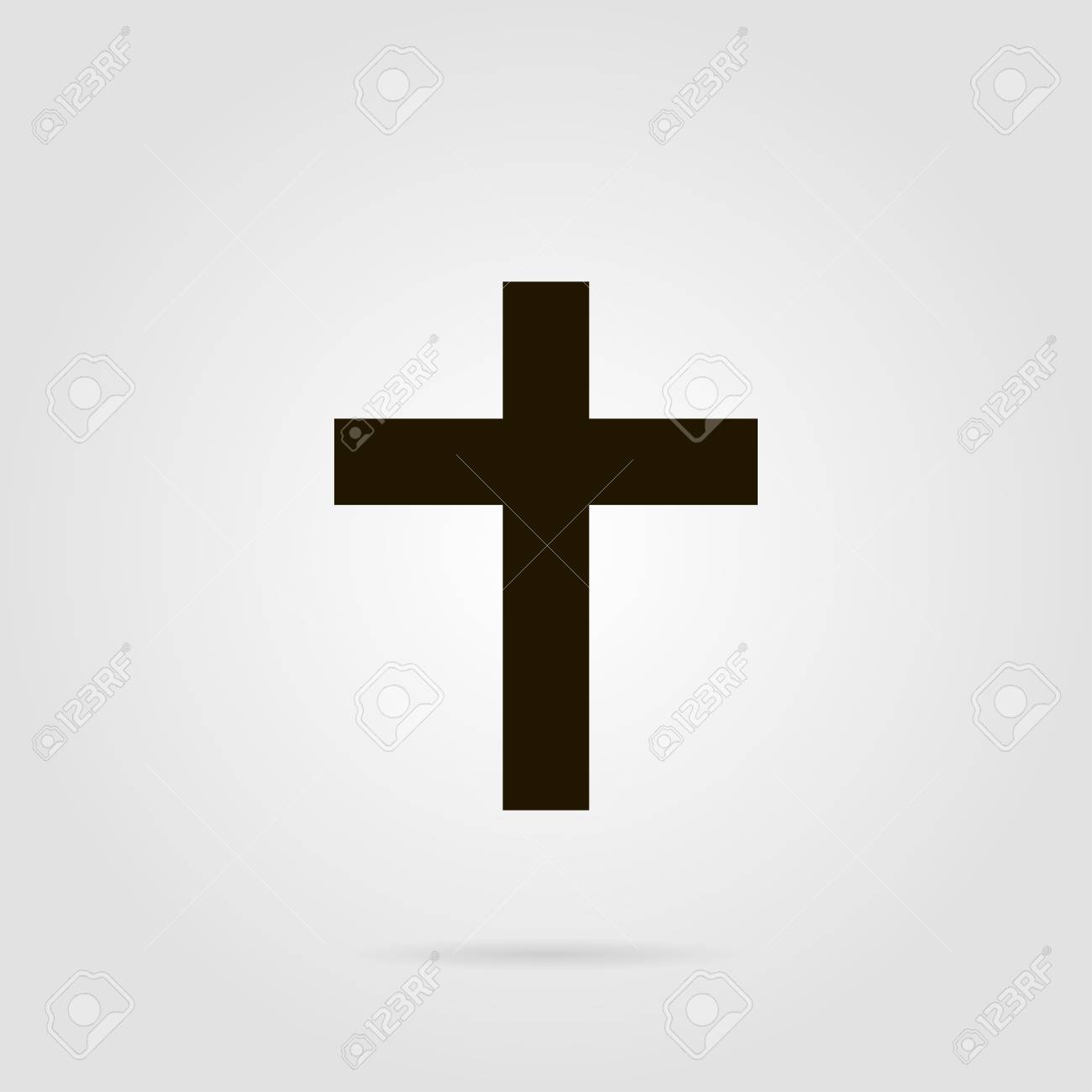 Kreuz Christliches Symbol Mit Schatten Auf Grau Gefarbt Lizenzfrei Nutzbare Vektorgrafiken Clip Arts Illustrationen Image 58704919