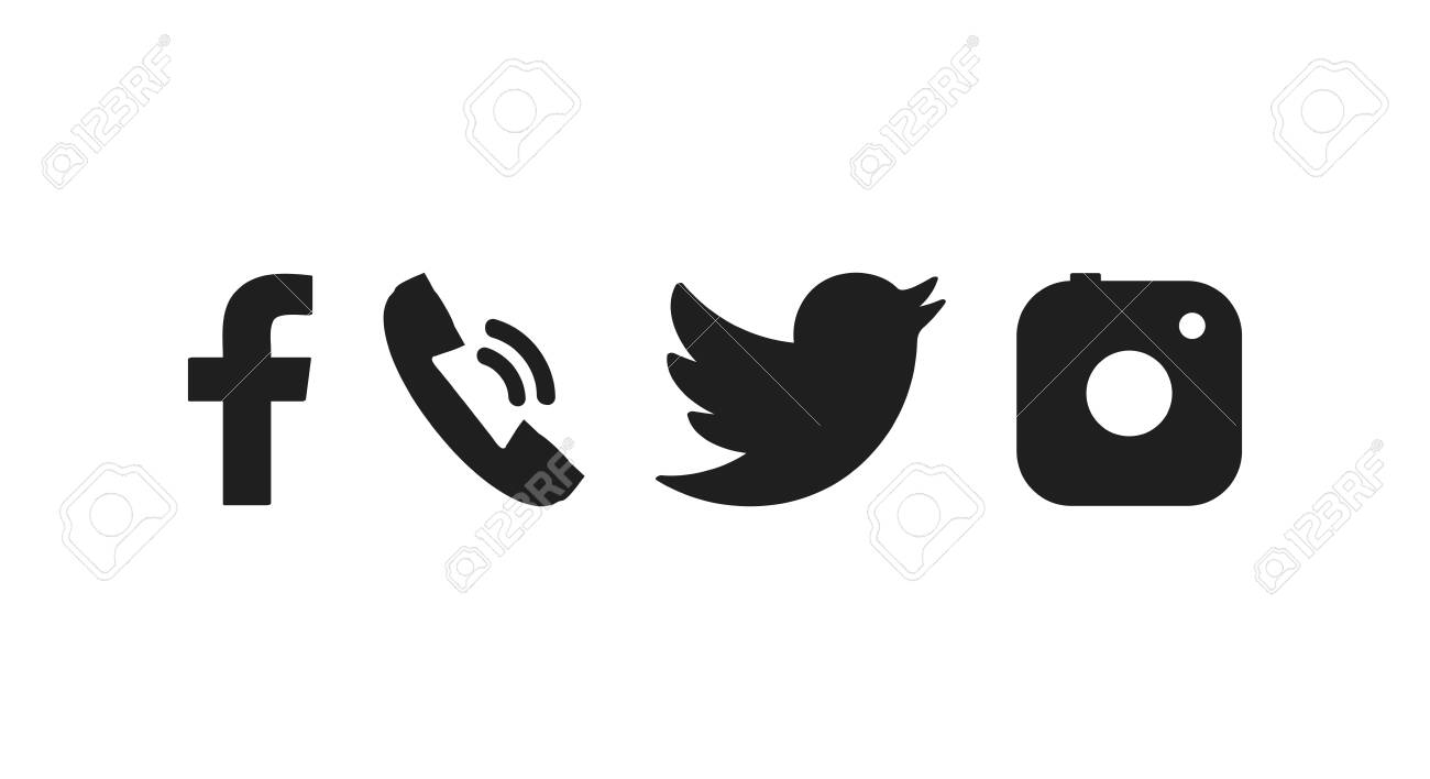 Media Icon. Set Social Icons. Icon In Flat Style. Vector Illustration  Royalty Free SVG, Cliparts, Vectors, and Stock Illustration. Image  120218802., image size:1300x708