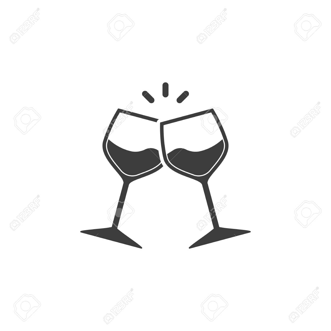 Champagne glasses icon. Glasses with wine in flat style. Vector illustration - 122946384 Champagne glasses icon. Glasses with wine in flat style. Vector illustration - 122946384
