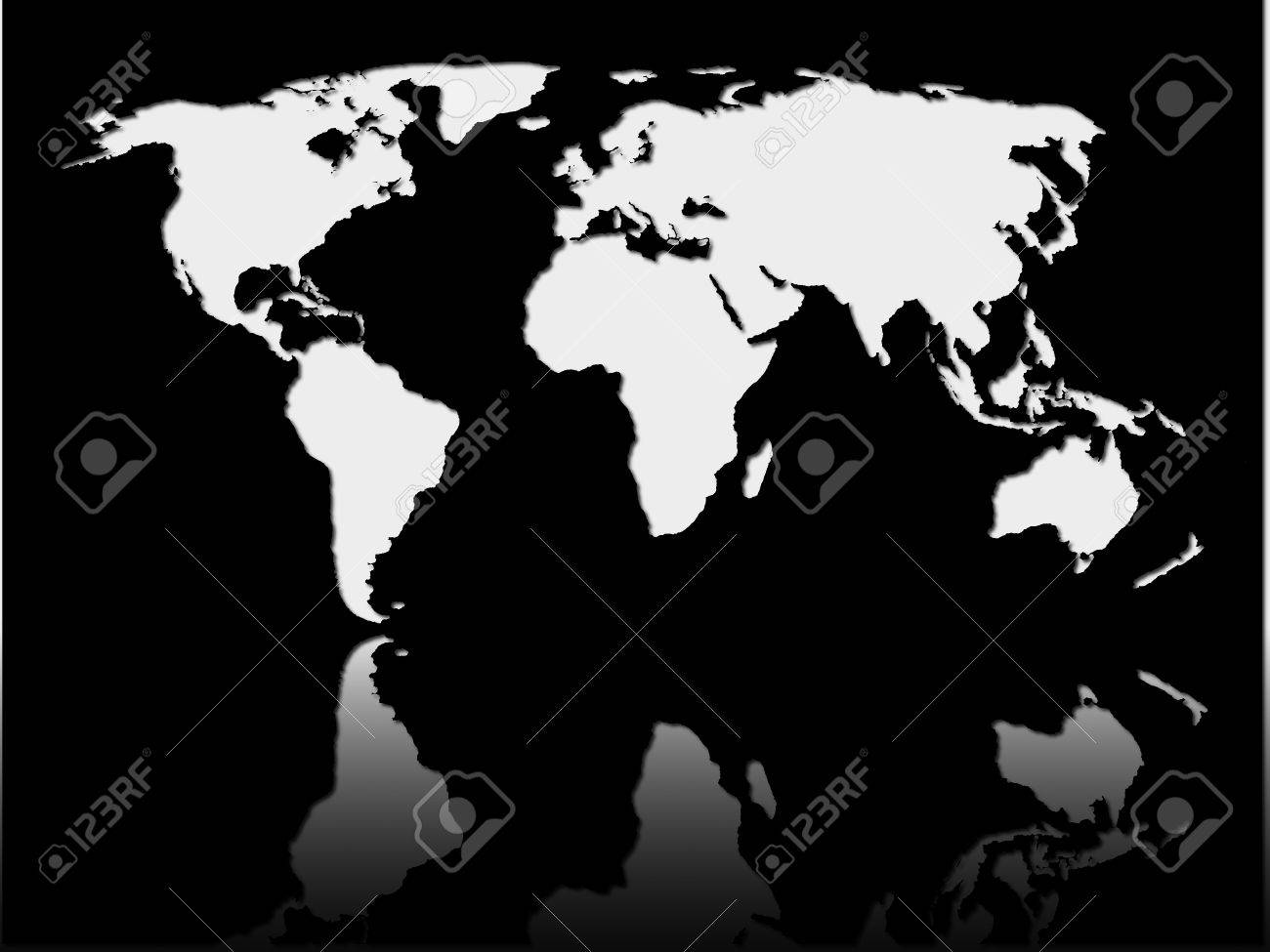world black and white map