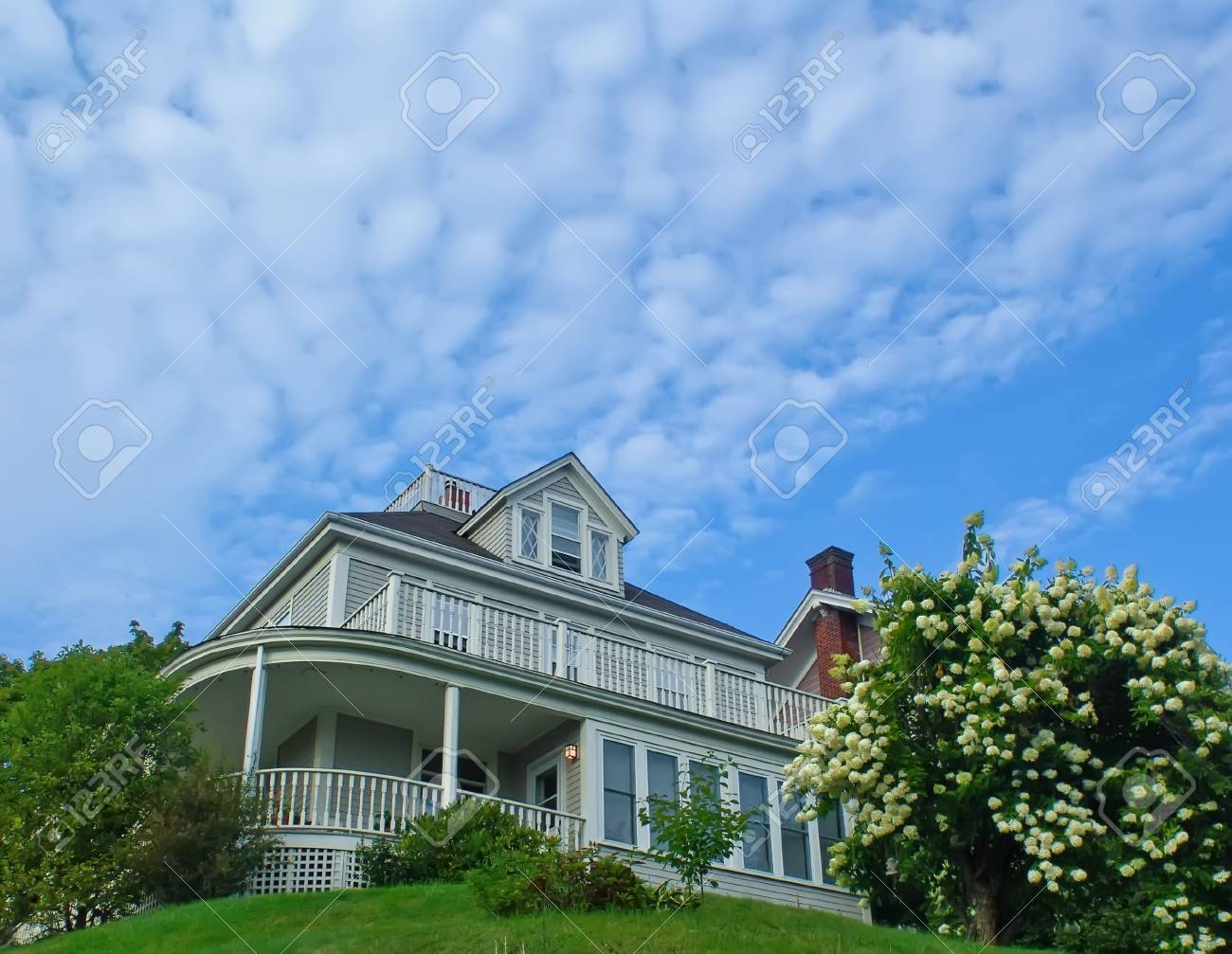 Real Estate: Detached House on the hill in blooming garden. - 5425760 Real Estate: Detached House on the hill in blooming garden. - 5425760