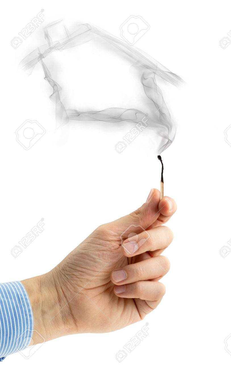 Loscht Streichholz Mit Einem Hauch Von Rauch Haus Formigen