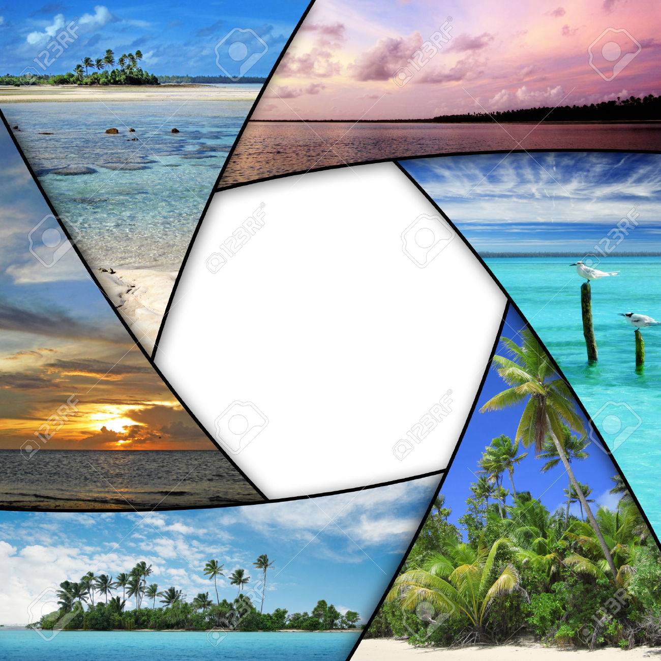 photo collage of tropical seas with blank space - 48763529 photo collage of tropical seas with blank space - 48763529