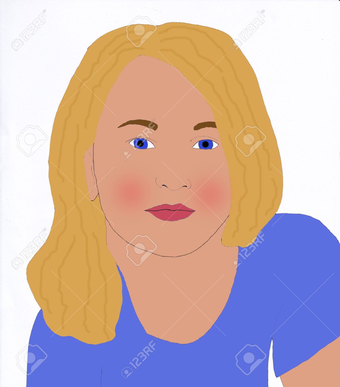 Blonde Girl Drawing Stock Photo, Picture And Royalty Free Image ...
