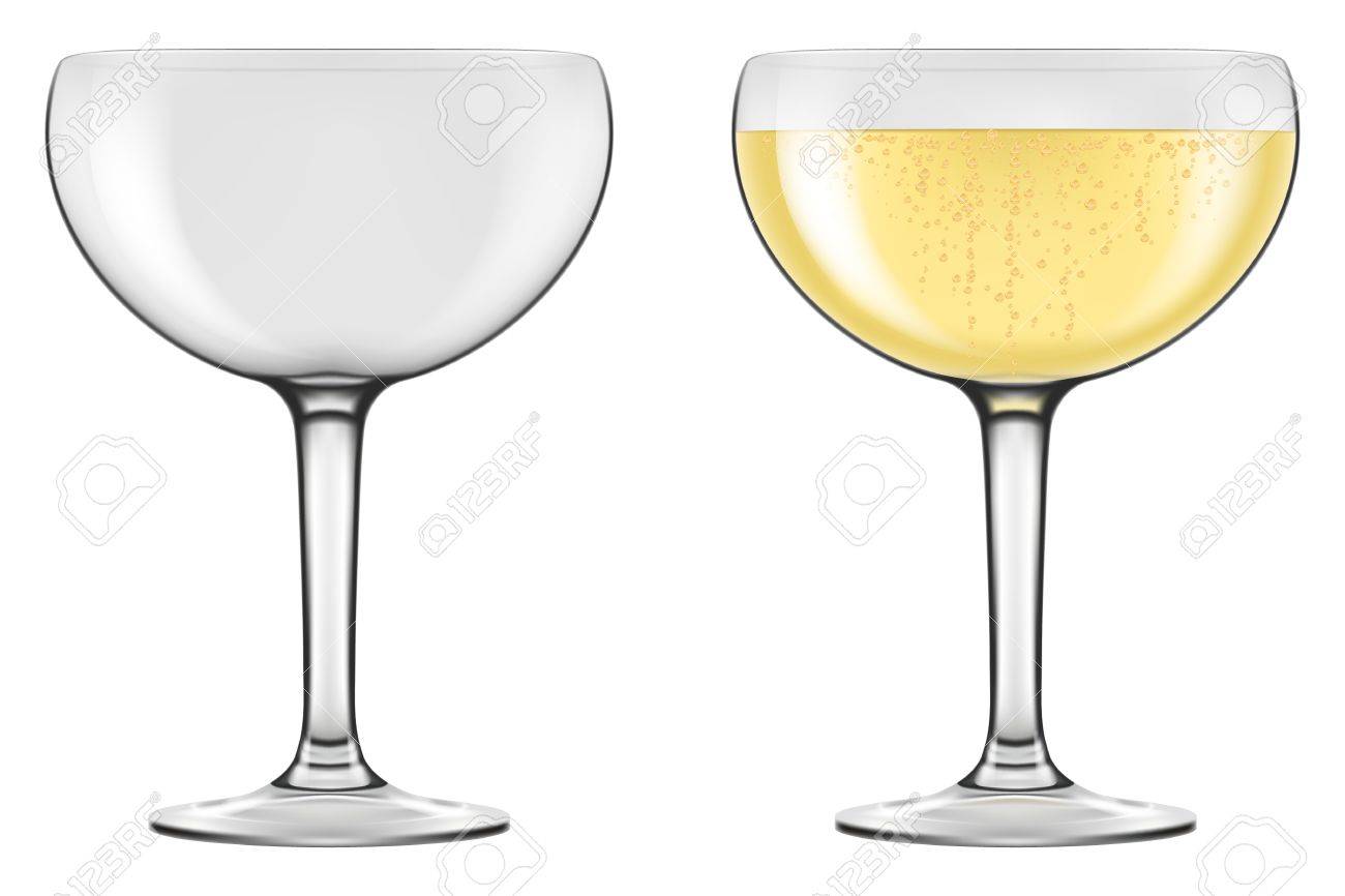 Champagne Coupe Type Glasses Photo Realistic Vector Illustration Royalty Free Cliparts Vectors And Stock Illustration Image
