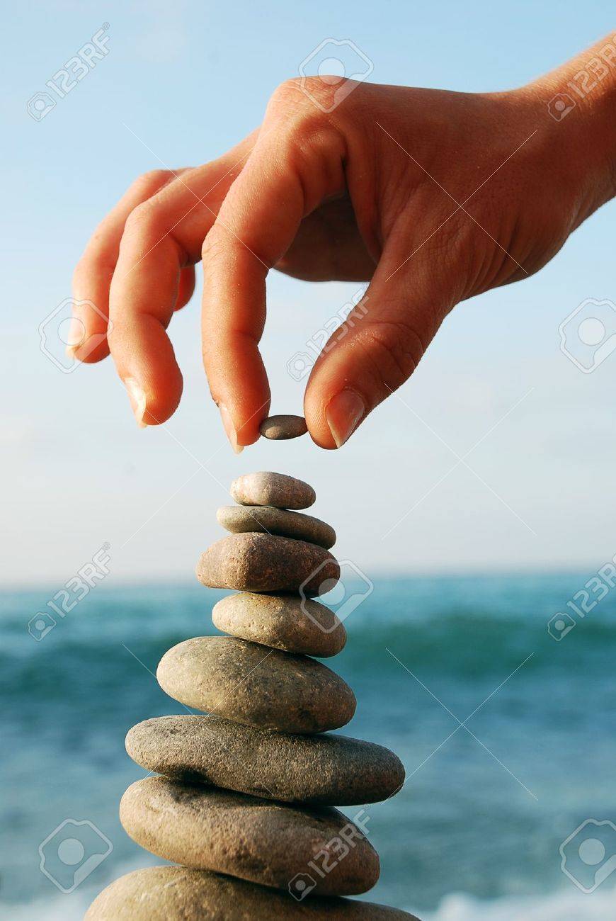 balanced stones stack of
