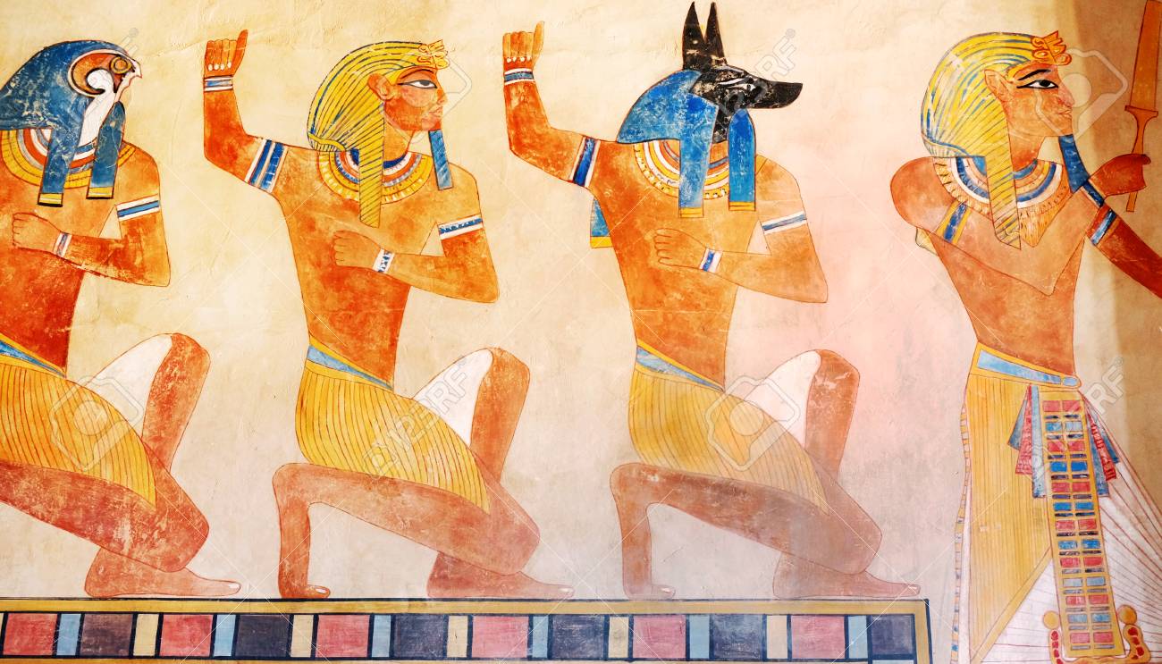 古代エジプト壁画風 ゴールドレリーフ】ピラミッド壁画