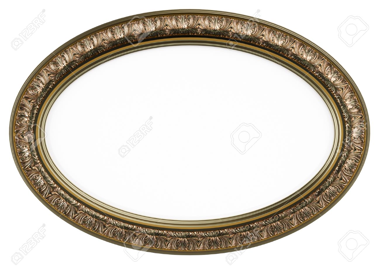 クラシックの楕円形図枠または白で隔離されるミラー の写真素材 画像素材 Image