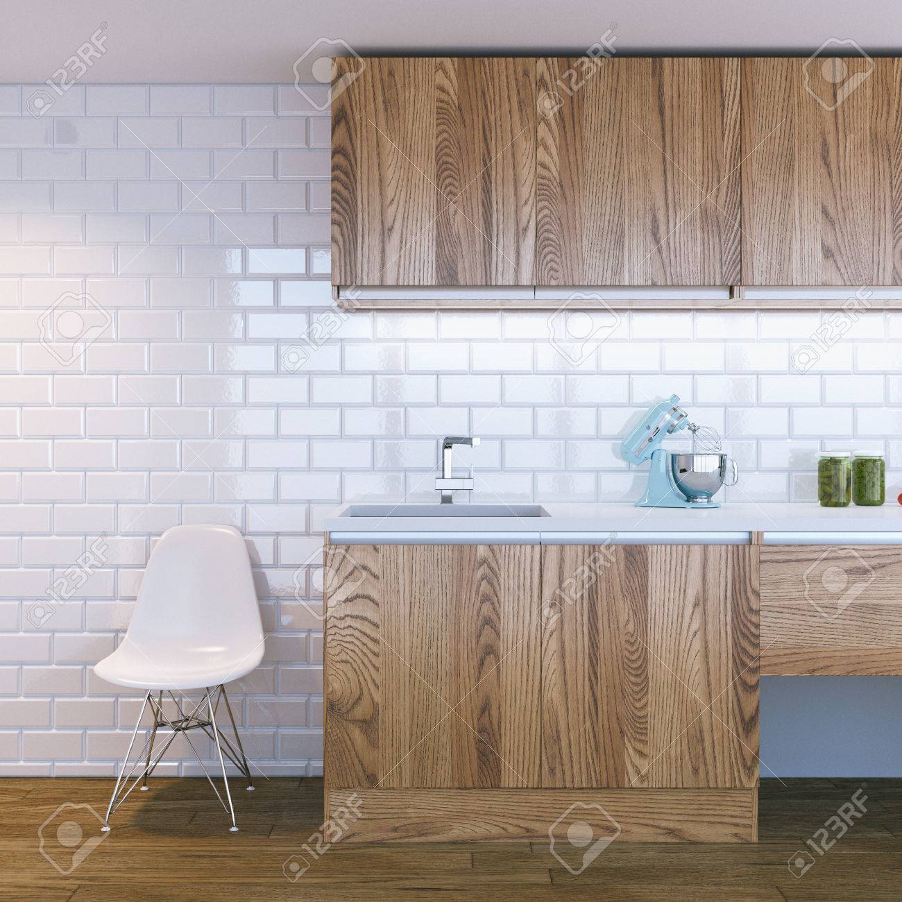 Modern Wooden Kitchen Interior Stock Photo Picture And Royalty Free Image Image 47544442