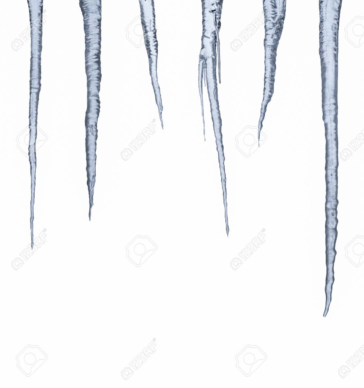 Icicle Row Isolated On White Ice Stalactite Stock Photo Picture And Royalty Free Image Image