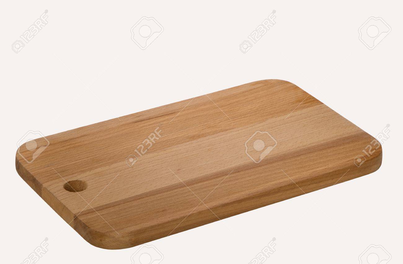 新しい木製のまな板白い背景で隔離 の写真素材 画像素材 Image