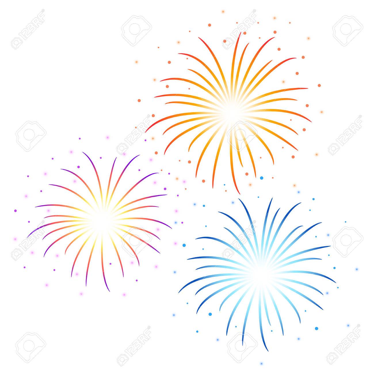 Vector Colorful Firework Illustration On White Background Royalty Free Cliparts Vectors And Stock Illustration Image