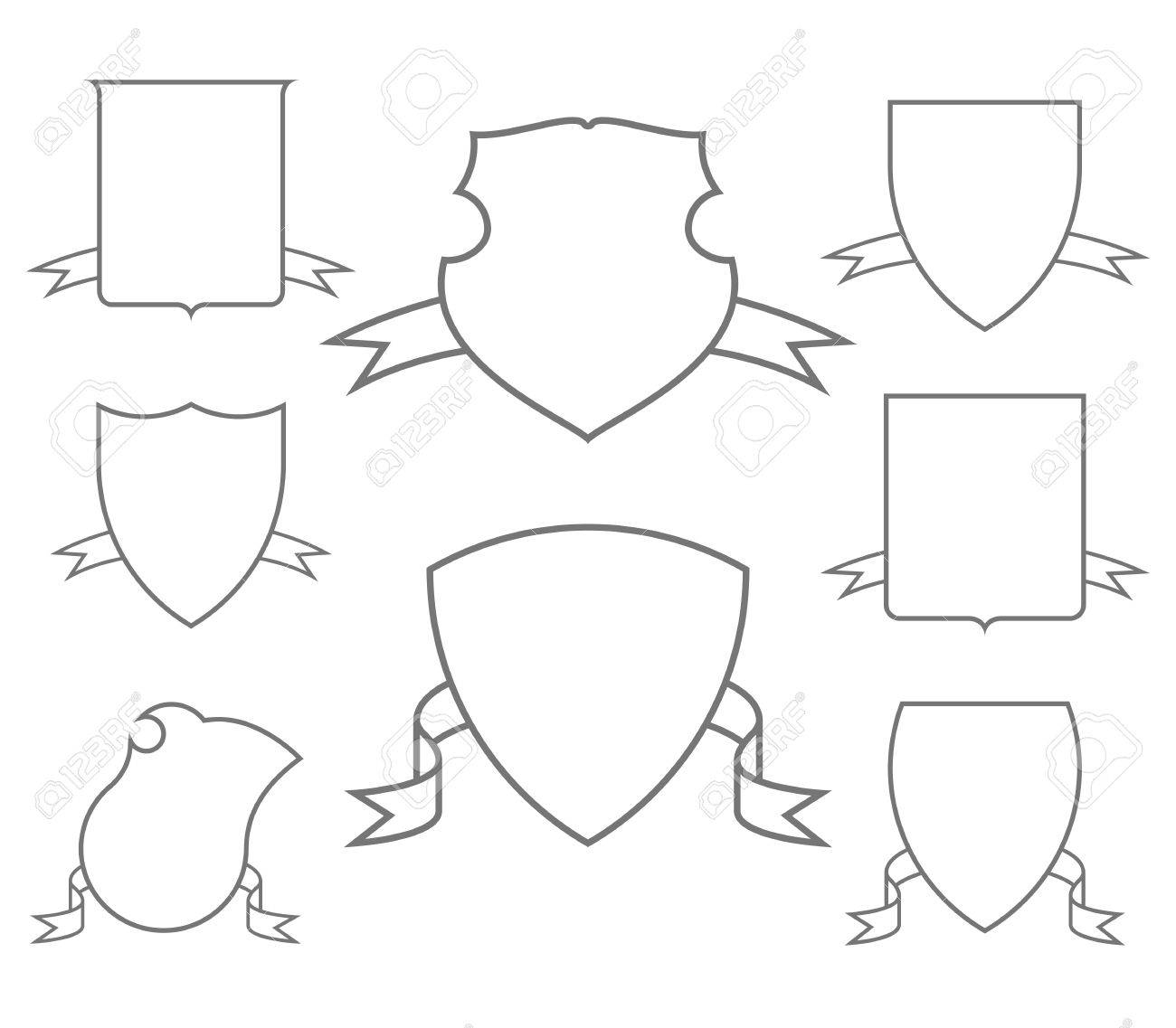 Escutcheons Fur Wappen Set Schild Vorlagen Lizenzfrei Nutzbare Vektorgrafiken Clip Arts Illustrationen Image 64577330