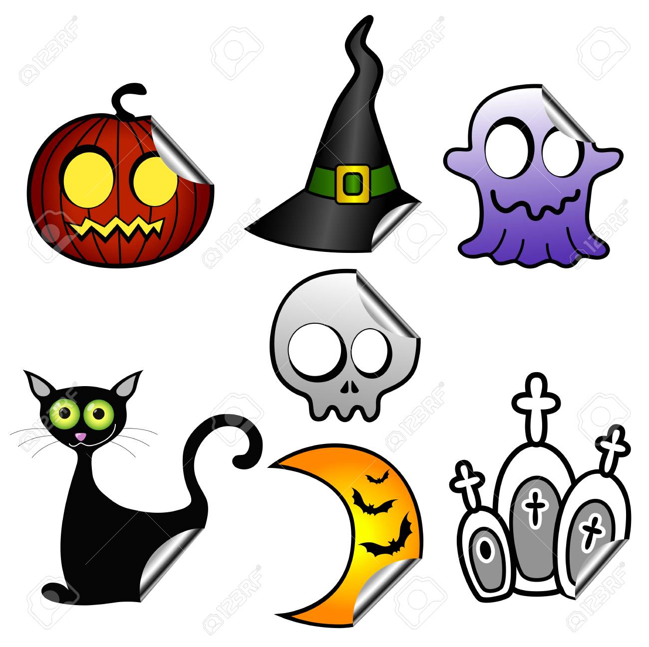 halloween stickers royalty free cliparts vectors and stock