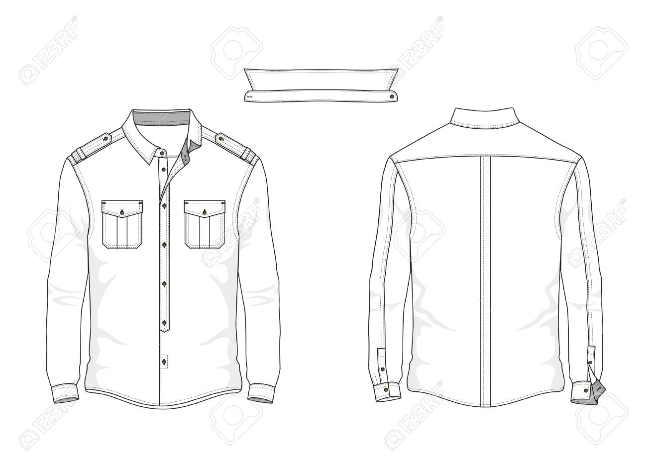 shirt technical drawing