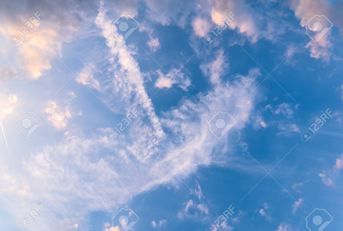 beautiful abstract pattern with with cirrocumulus clouds and blue beautiful abstract