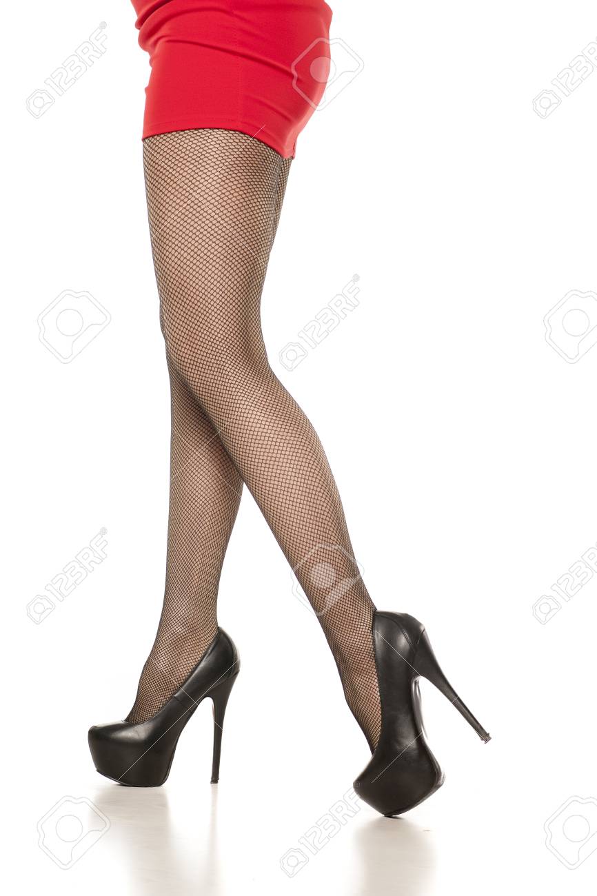 White Stockings In Mini Dress