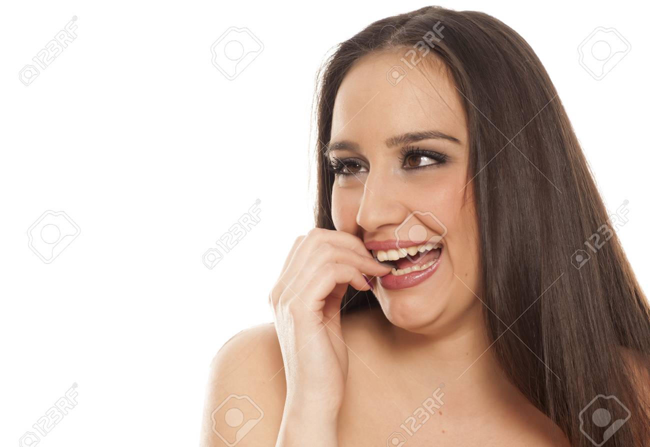 young silly woman make
