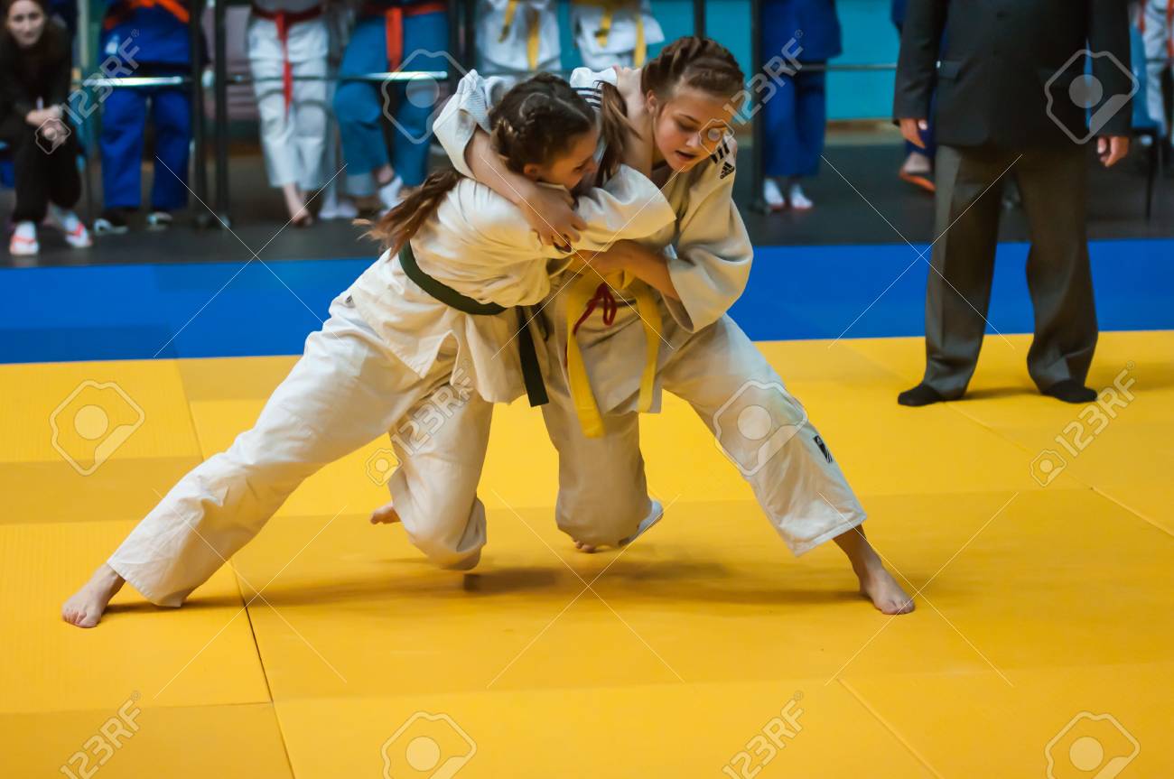 Orenburg, Southern Ural, Russia - 11.04.2015: Judo competitions among girls 1999-2000 years of birth - 38598600 Orenburg, Southern Ural, Russia - 11.04.2015: Judo competitions among girls 1999-2000 years of birth - 38598600
