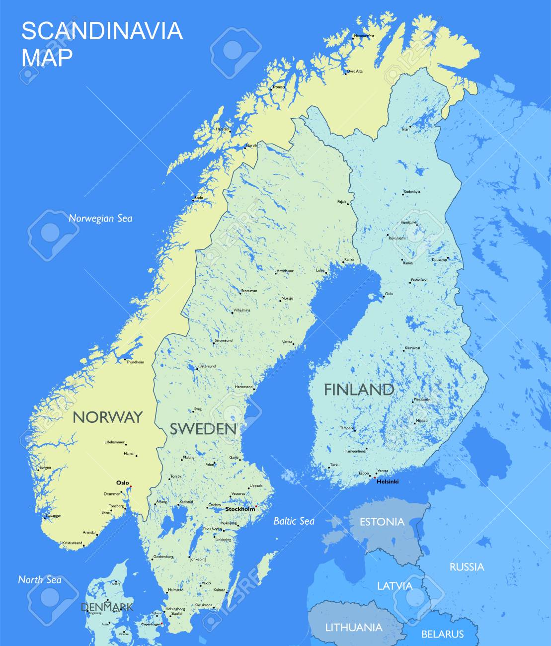 Mapa De Países Da Escandinávia Royalty Free SVG, Cliparts, Vetores, e  Ilustrações Stock. Image 118119677