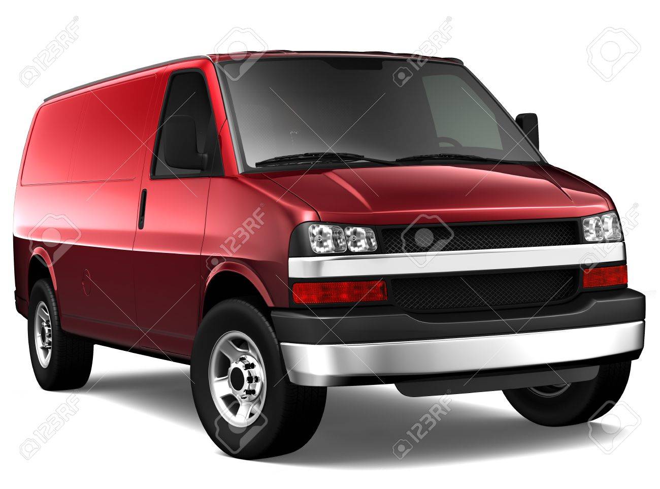 red cargo van
